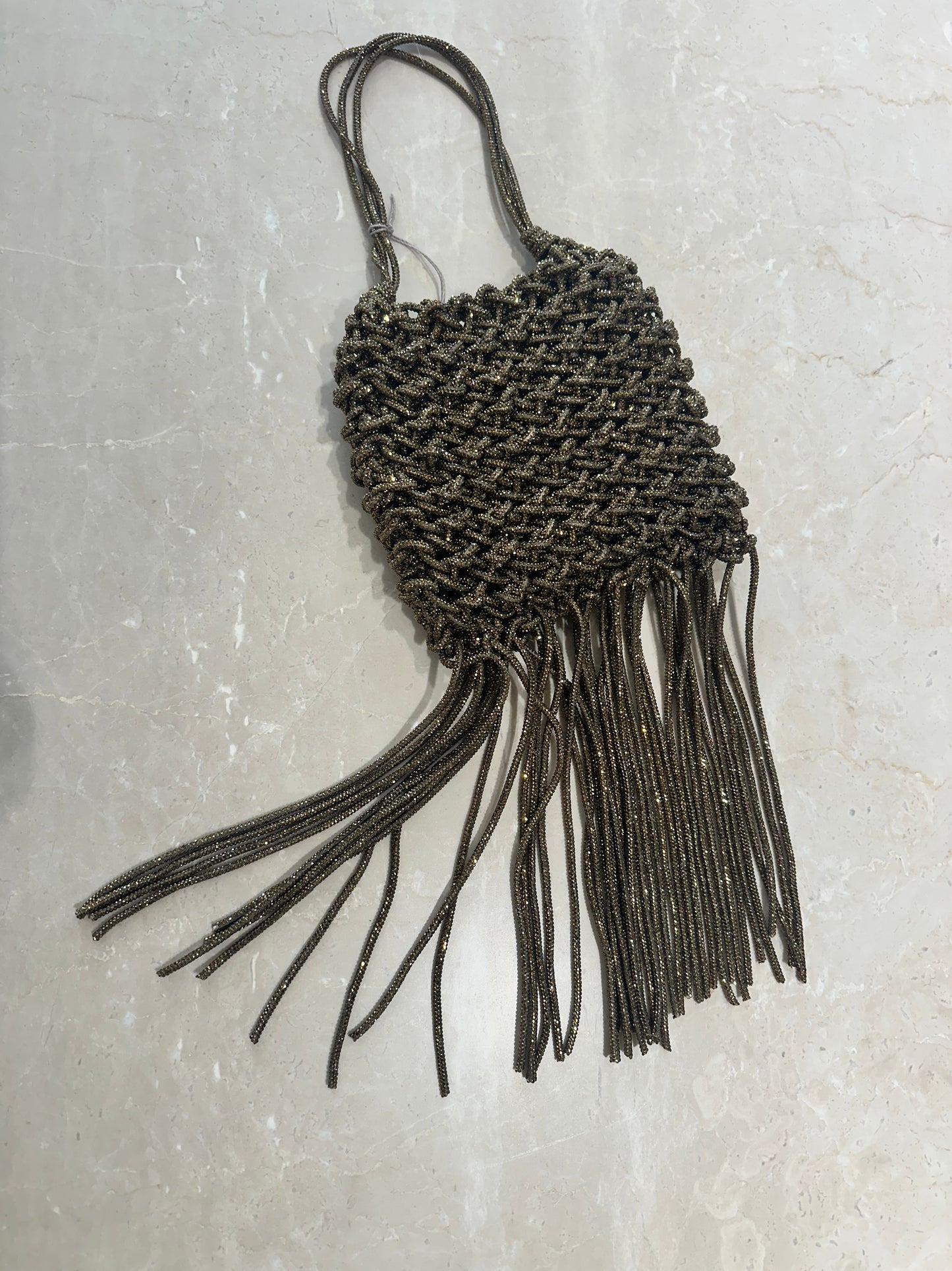 Mini Fringe Gold Bag
