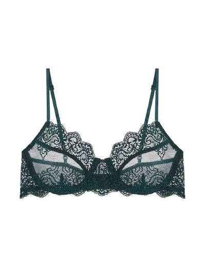 So Fine Lace Underwire Bra Green
