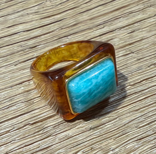Tortoise Shell Square Ring