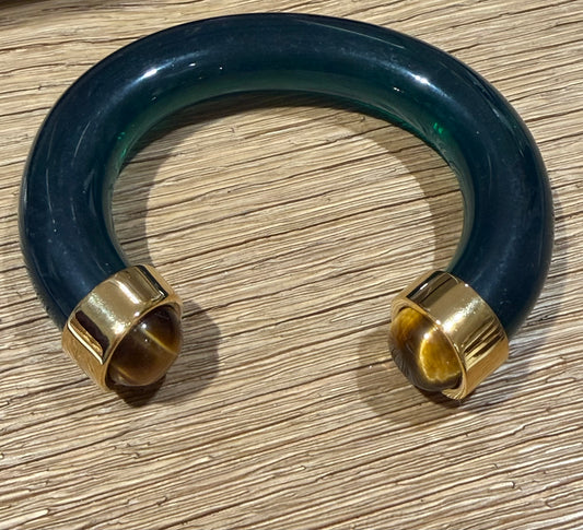 Emerald Green Tiger Eye Bangle