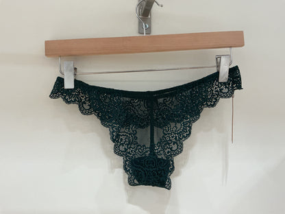 So Fine Lace Thong Green