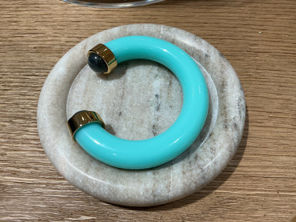 Turquoise labradorite quartz bangle
