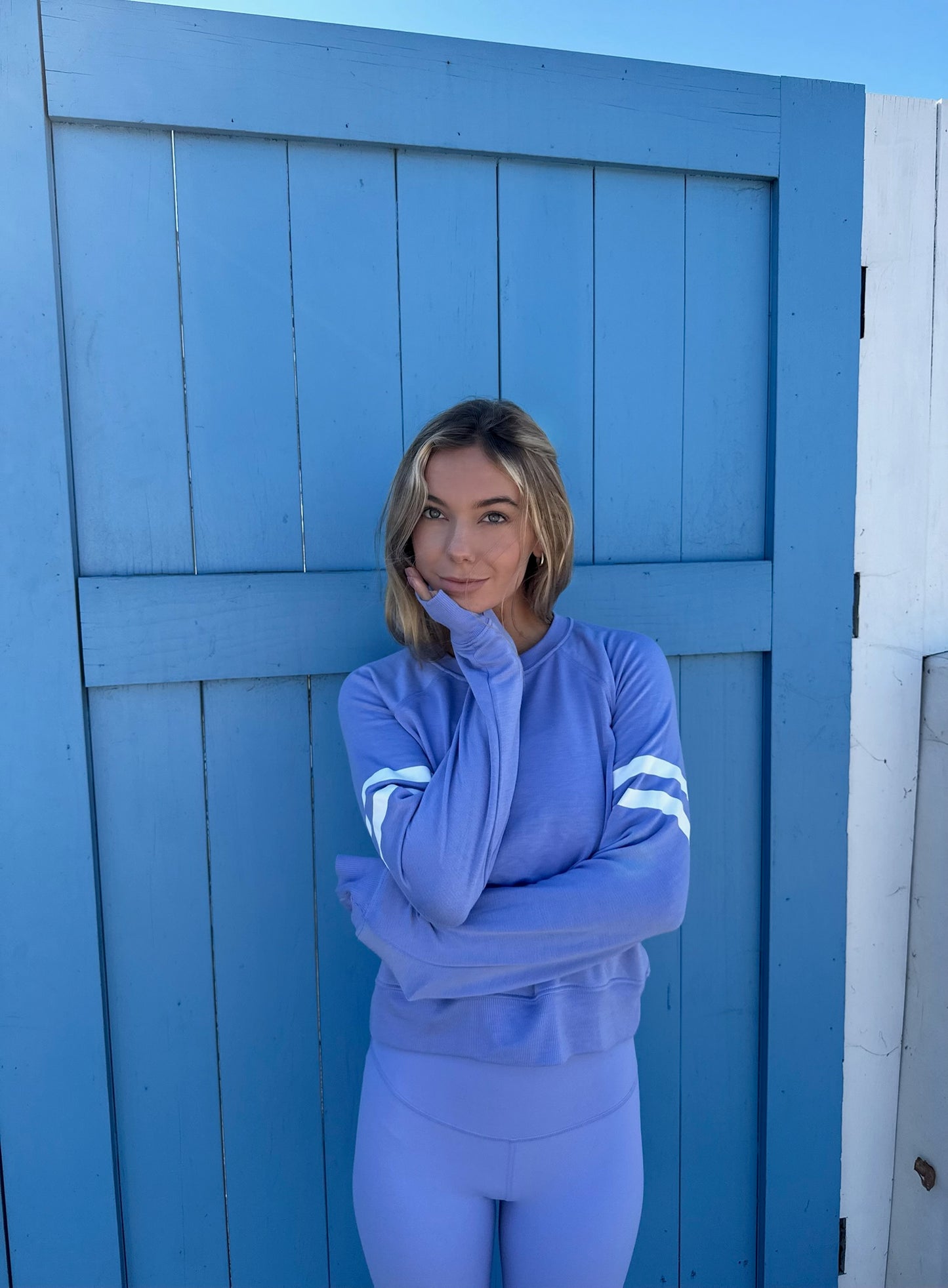 Brooks Stripe Fleece Sweatshirt