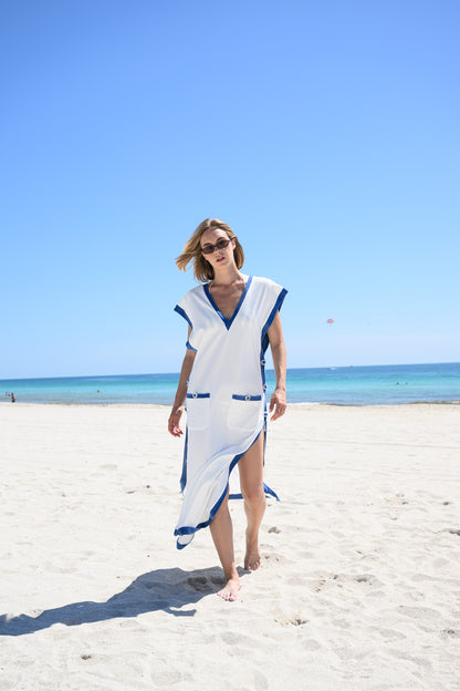 Peony Kaftan Dress Ivory