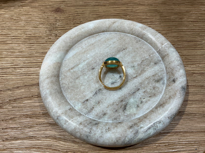 Blue circle quartz ring