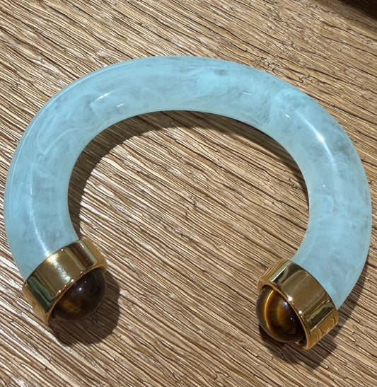Sky Blue Tiger Eye Bangle
