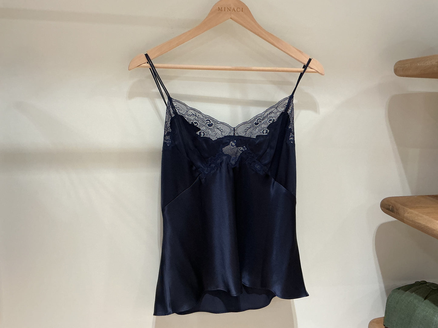 Silk Charmeuse Mini Slip Navy