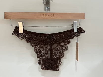 So Fine Lace Thong Chocolate