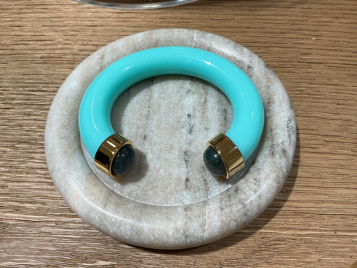 Turquoise labradorite quartz bangle