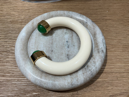Ivory green quartz bangle