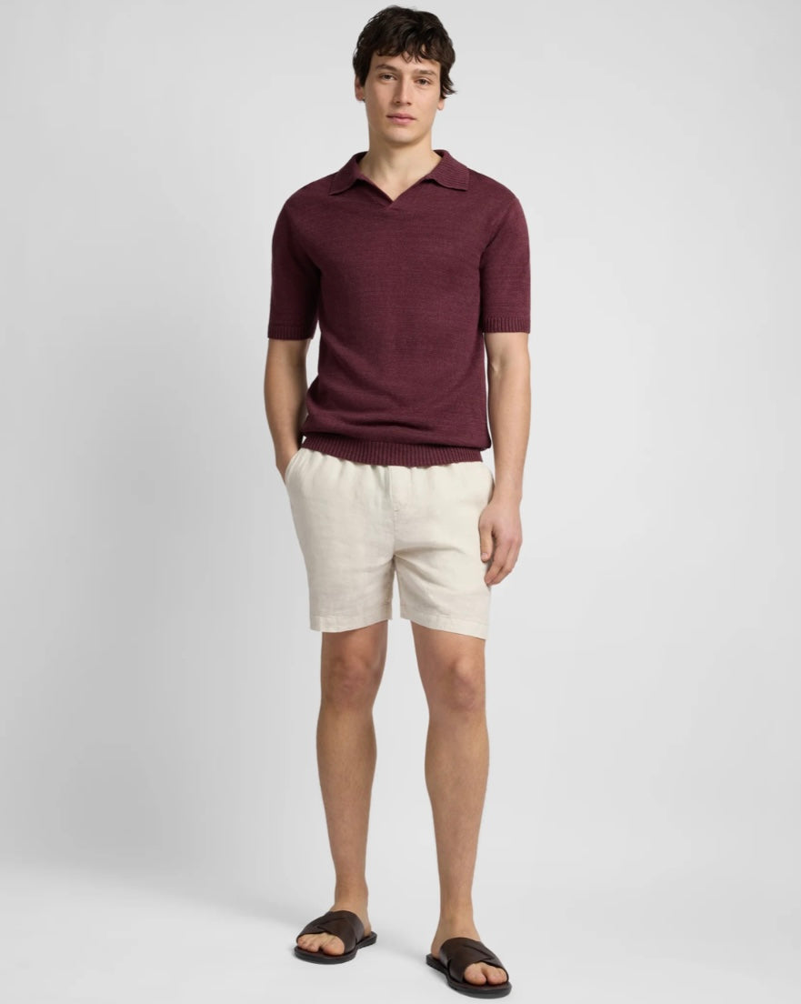 Silk Linen Short Sleeve Johnny Polo