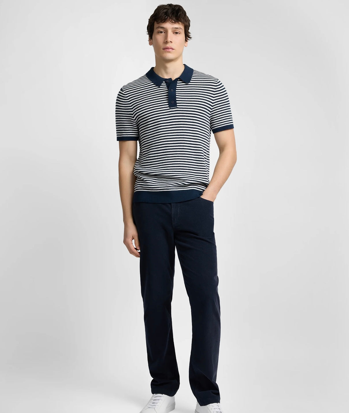 Cotton Textured Knit Polo