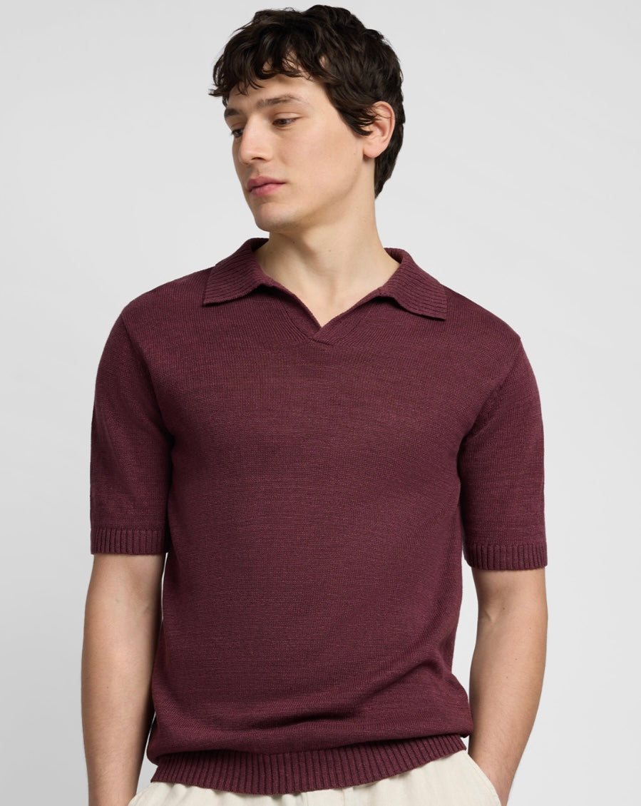 Silk Linen Short Sleeve Johnny Polo