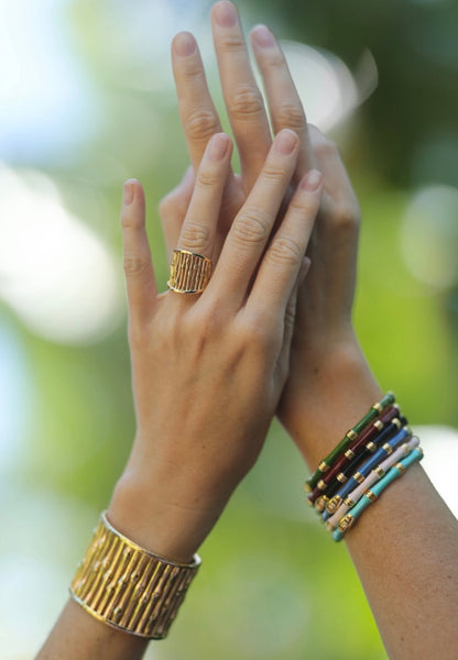Bamboo Wide Cuff Gold