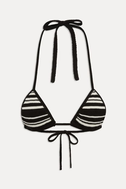 Tide Night Stripe Knit Bikini Top