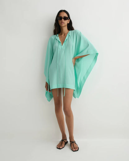 Organic Silk Caftan Mini Dress