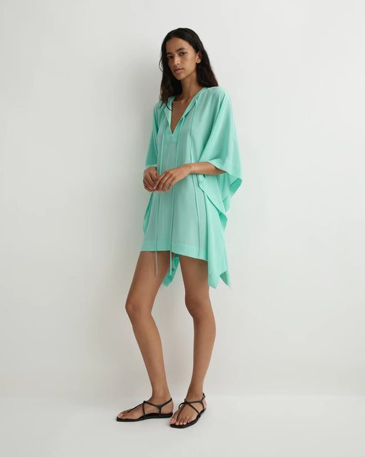 Organic Silk Caftan Mini Dress