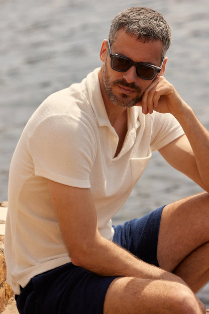 Terry Polo Dark White