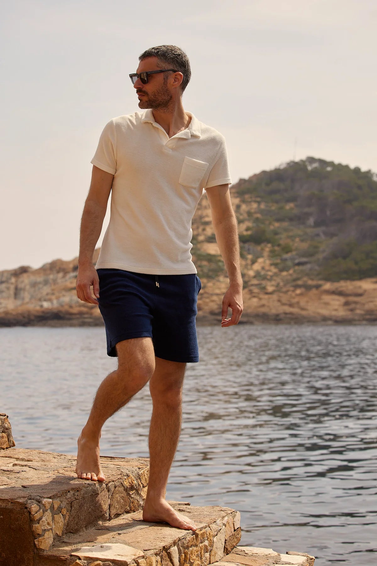 Terry Polo Dark White