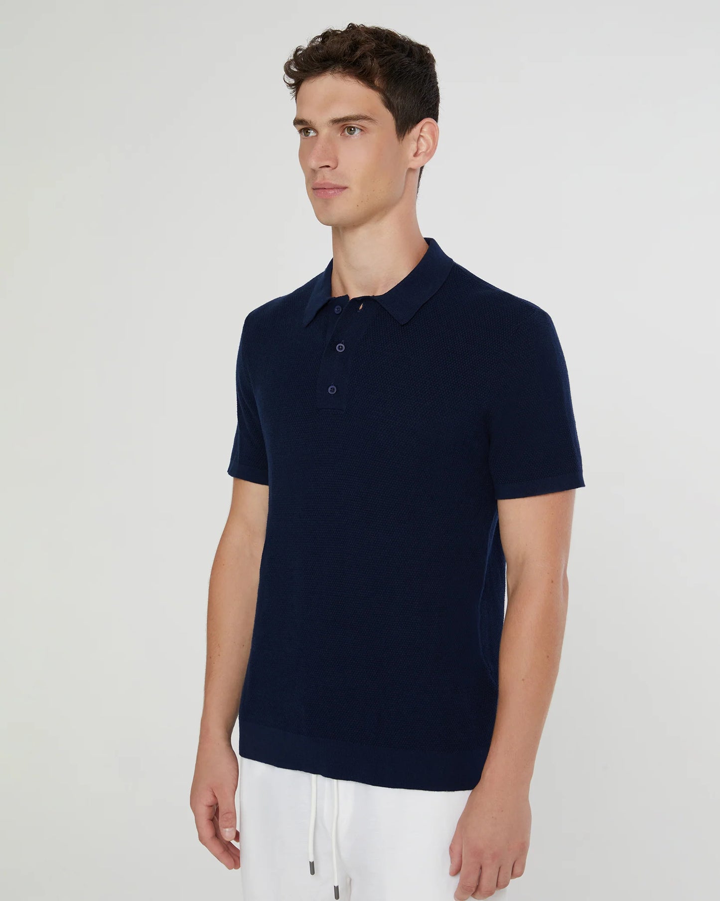 Cotton Textured Knit Polo