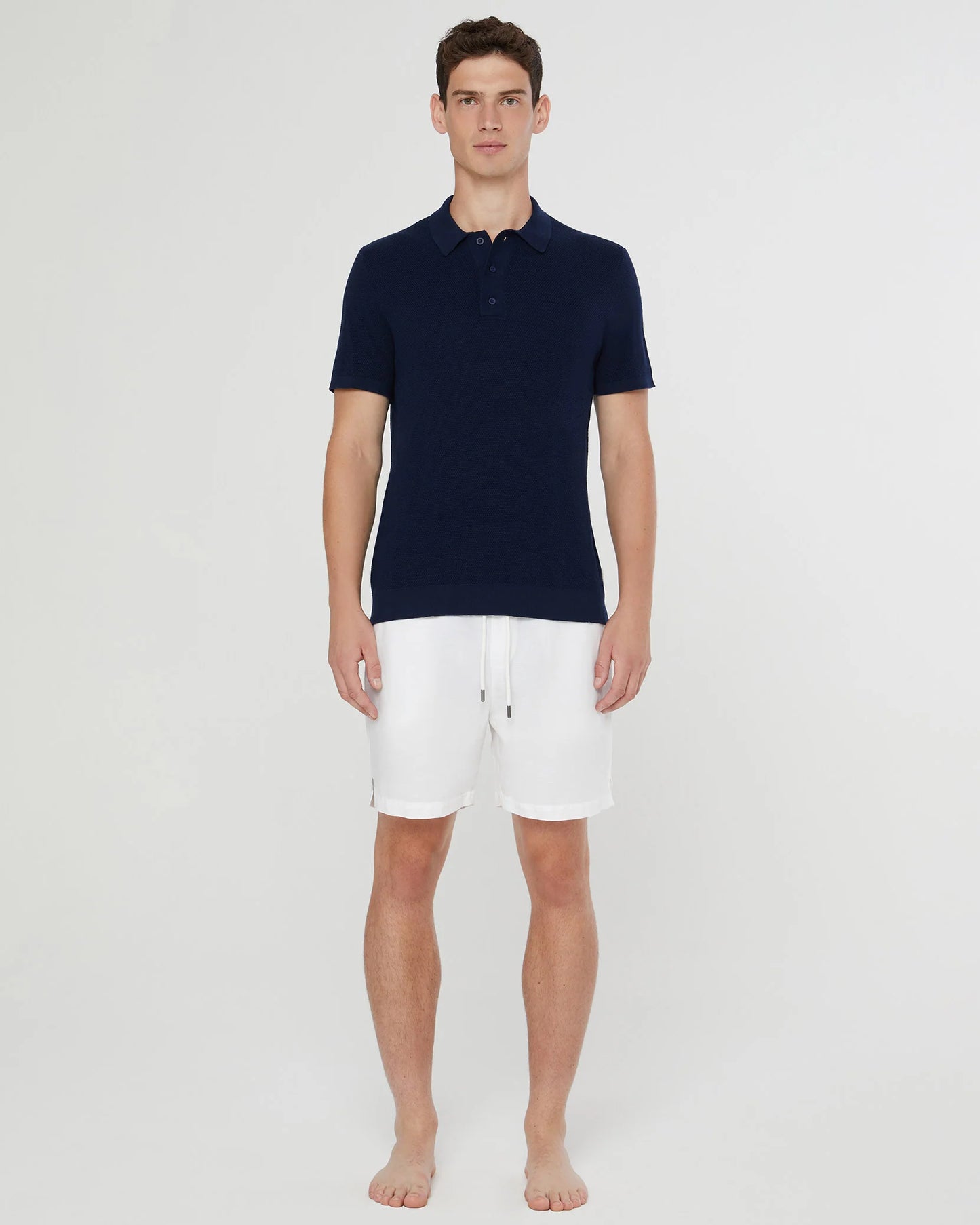Cotton Textured Knit Polo