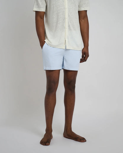Charles Swim Trunk Checkered Light Blue