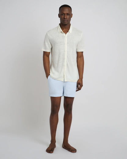 Charles Swim Trunk Checkered Light Blue
