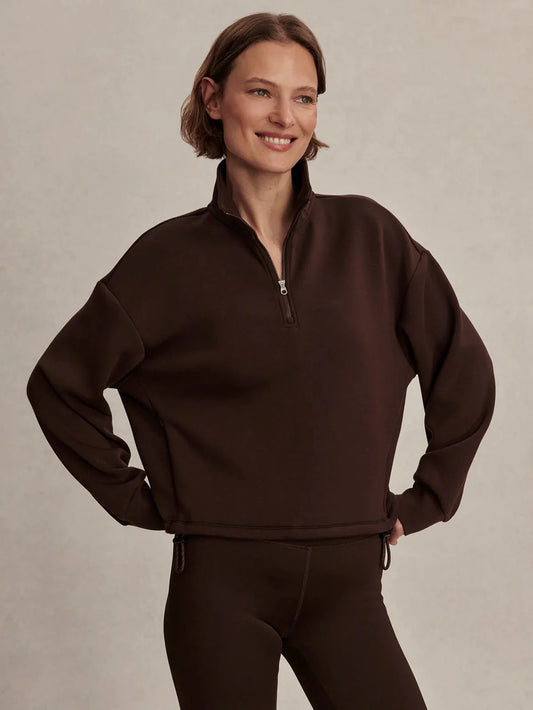 Sian Cropped Half-Zip Sweat