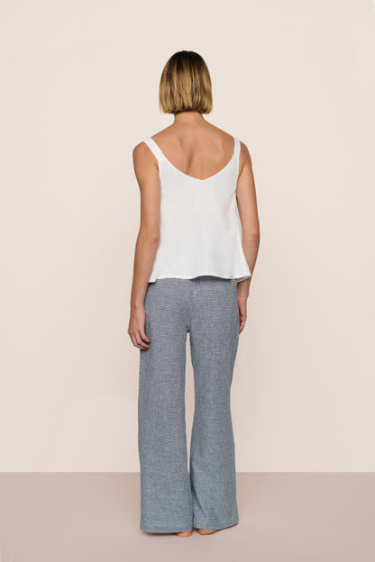 Checkered Linen Relaxed Pant