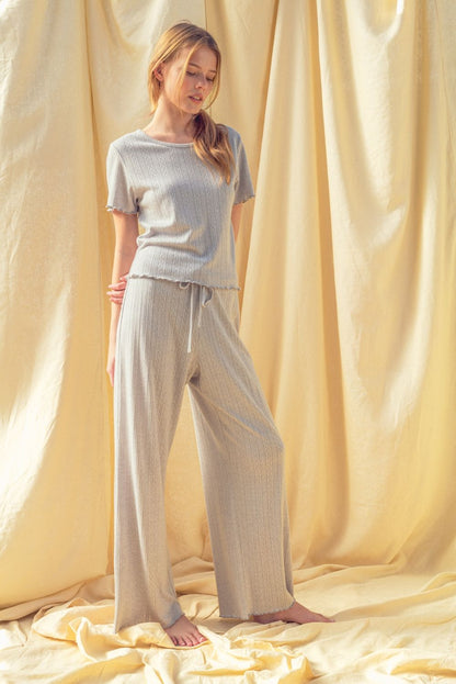 Pointelle Grey Set