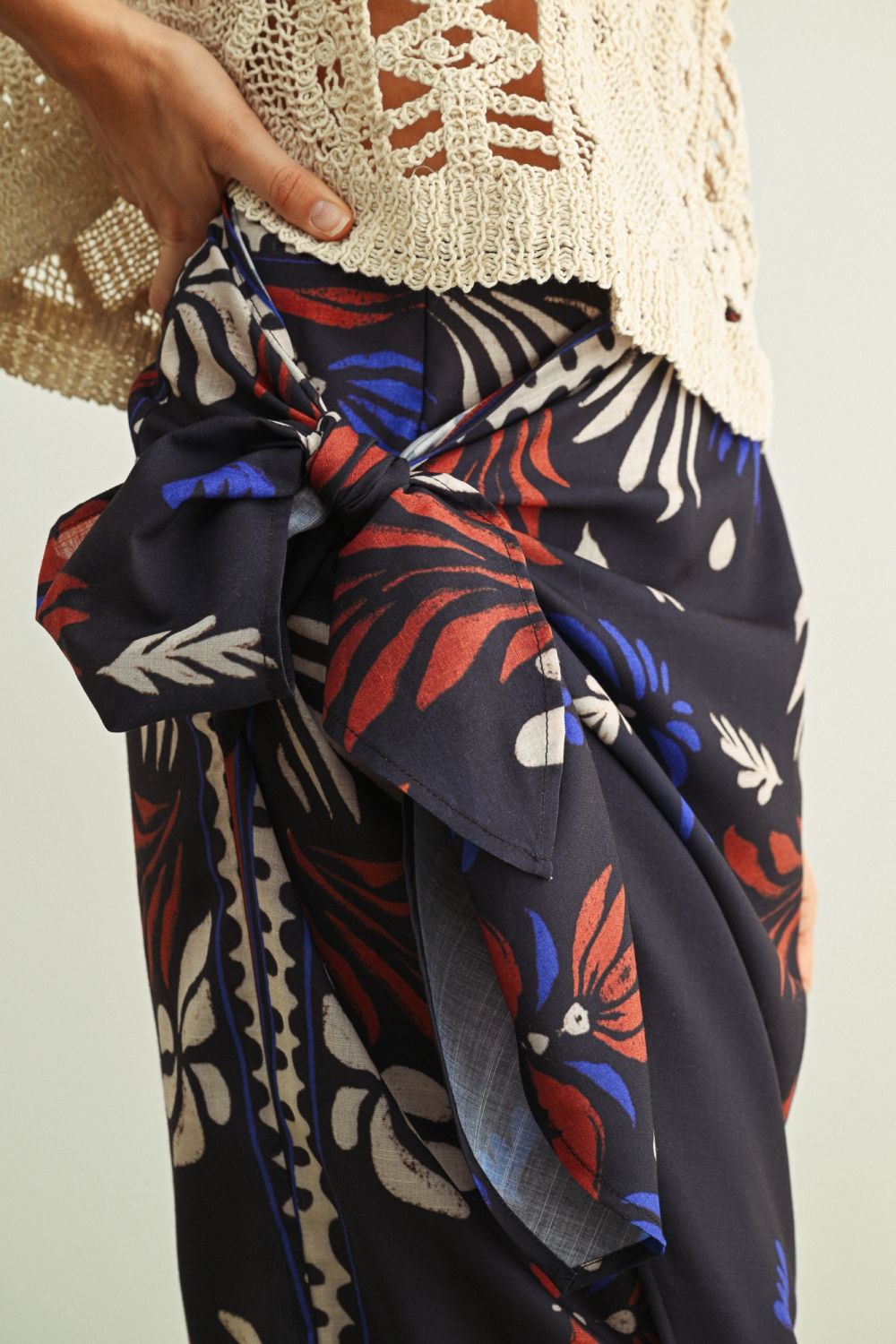 Multi Printed Wrap Skirt