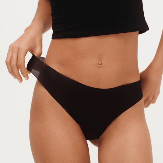 Like Nothing Thong in Budding Black