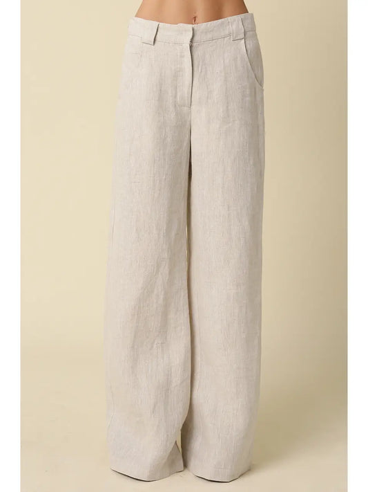 Reba Wide-Leg Linen Pant