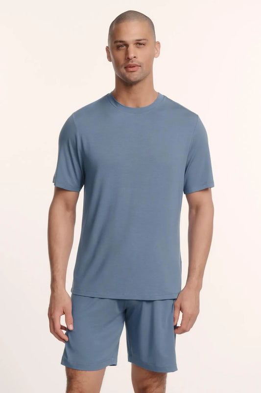 Henry Short PJ Set Slate Blue