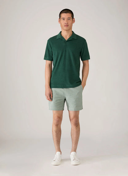 Seersucker Stripes Swim Shorts Green
