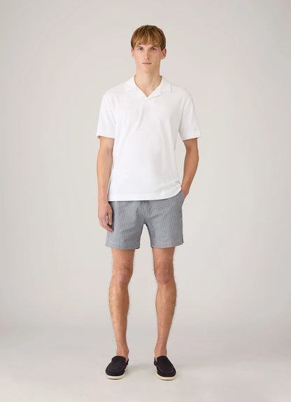 Seersucker Stripes Swim Shorts Blue
