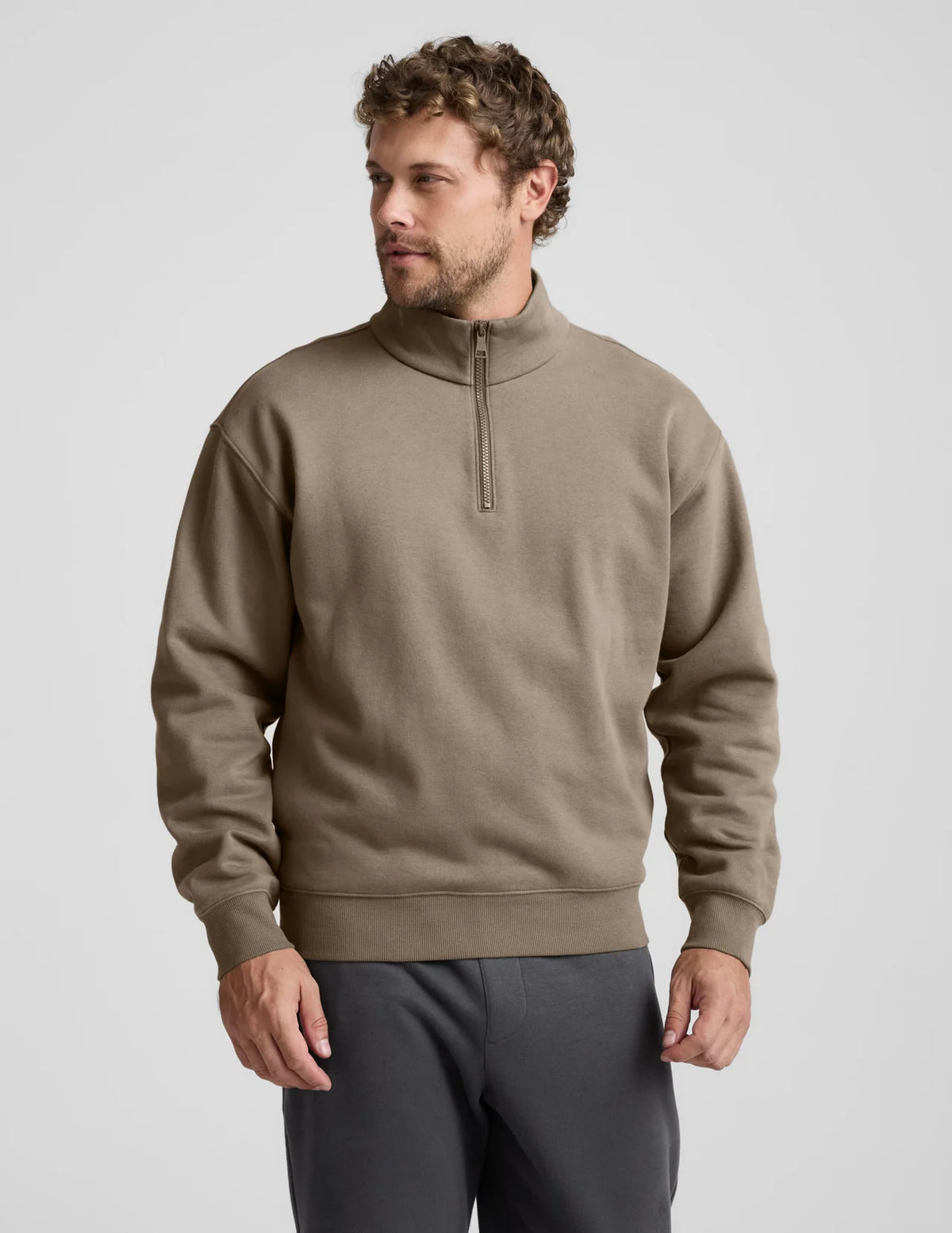 Luxe Fleece Quarter Zip Pullover Green