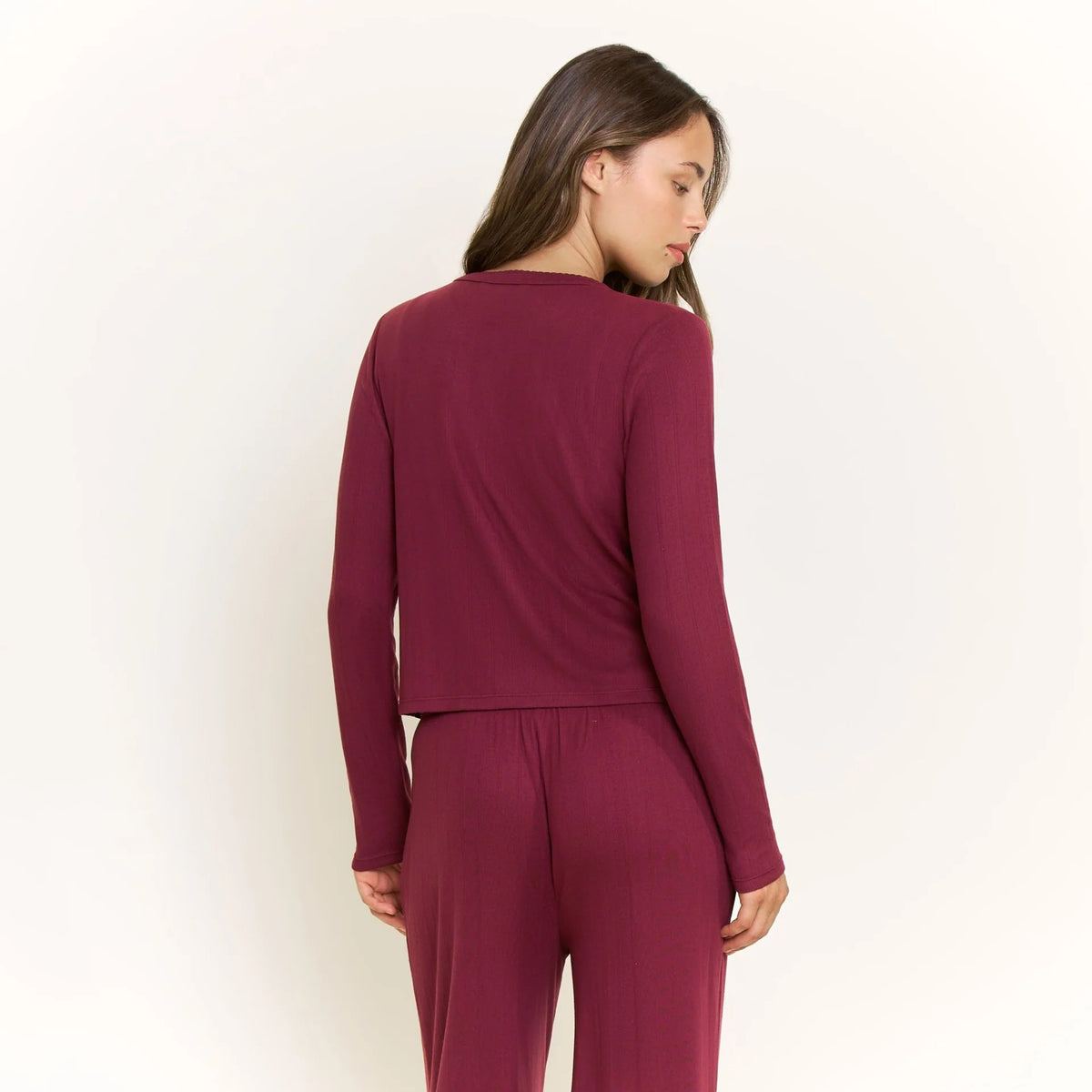 Blissfull Cardigan Red Wine