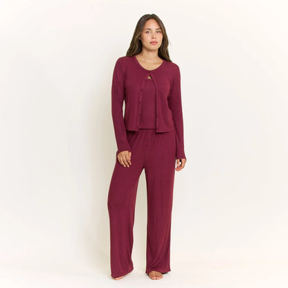 Blissfull Cardigan Red Wine