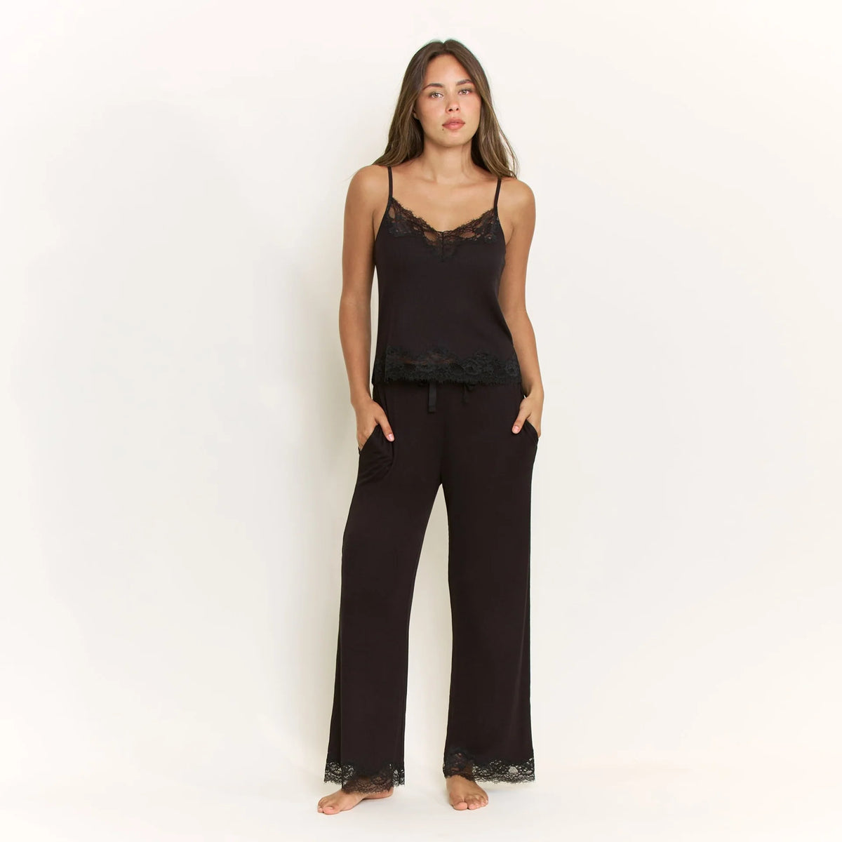 Dream On Cami Pant Set Black