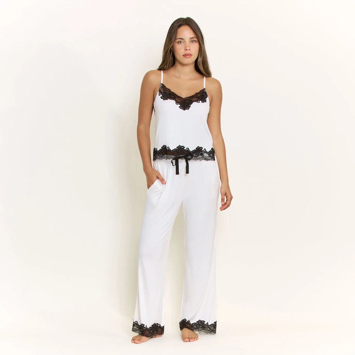 Dream On Cami Pant Set White