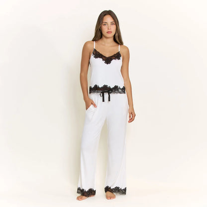Dream On Cami Pant Set White
