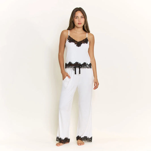 Dream On Cami Pant Set White