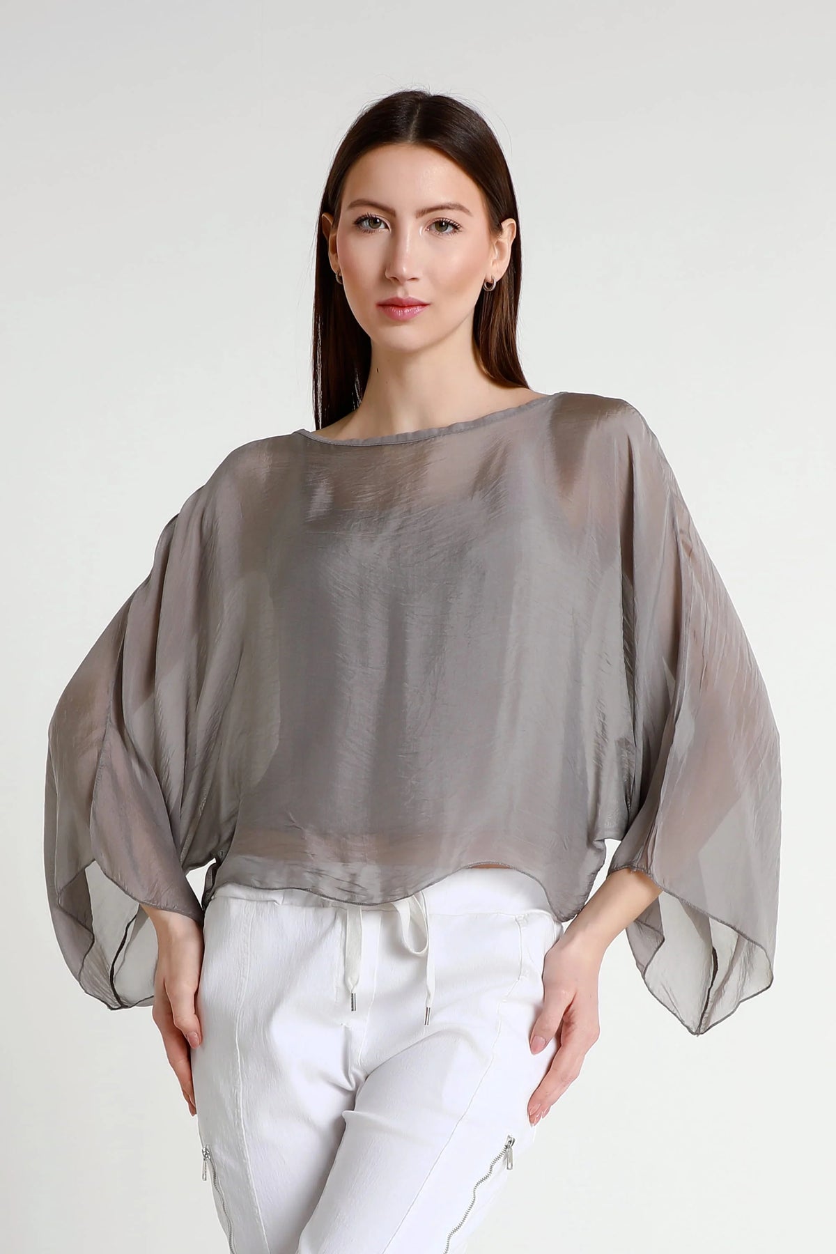 Sofita Silk Caftan Taupe