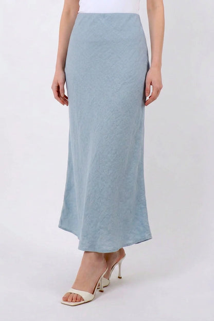 Zuzanna Linen Skirt Blue