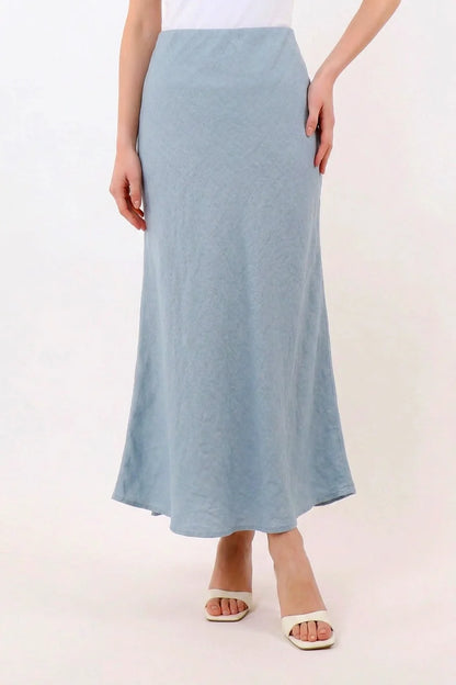 Zuzanna Linen Skirt Blue