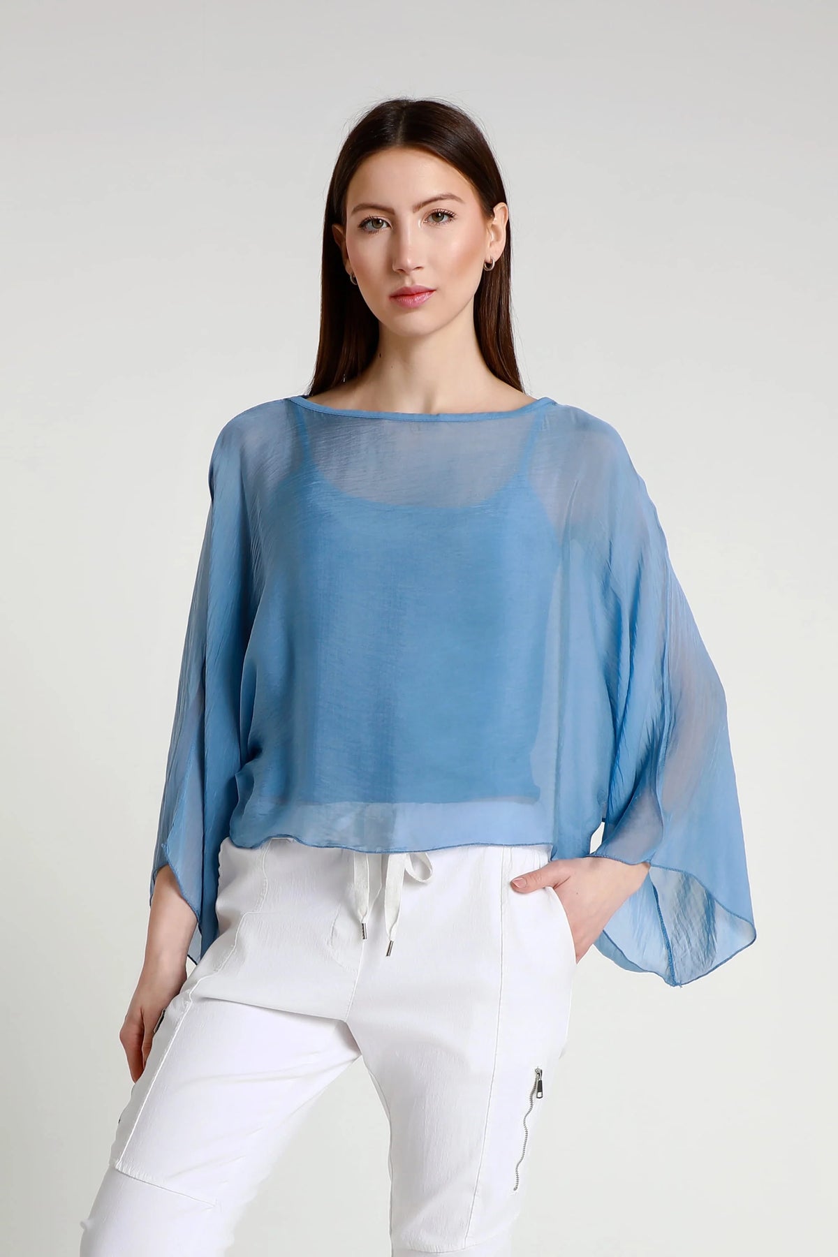 Sofita Silk Caftan Blue