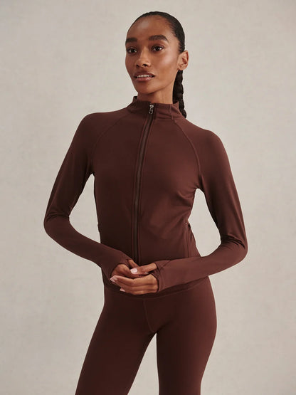 Always Zip Through Sweat Jacket Brown