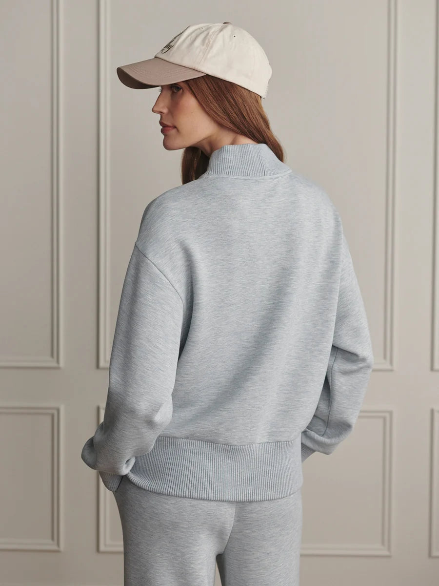 Sally Half Zip Sweat Jacket Grey
