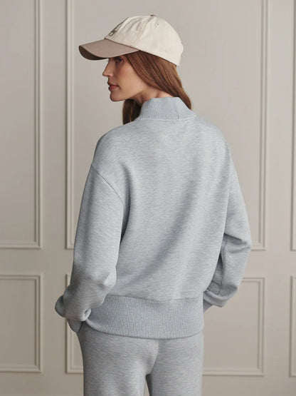 Sally Half Zip Sweat Jacket Grey